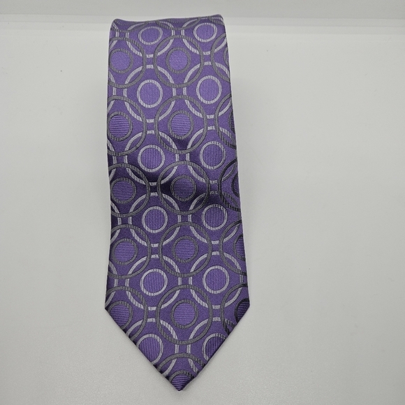 MICHAEL Michael Kors light purple and silver tie with circles pattern - Picture 1 of 4